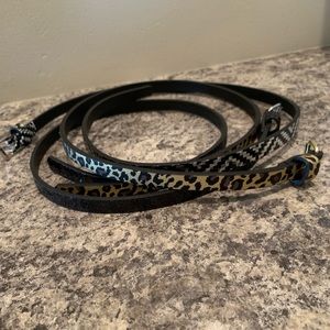 Three thin fashion belts